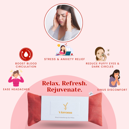Vioroma Organic Eye Pillow - Headache, Sinus, Dry Eyes Relief & Improved Sleeping